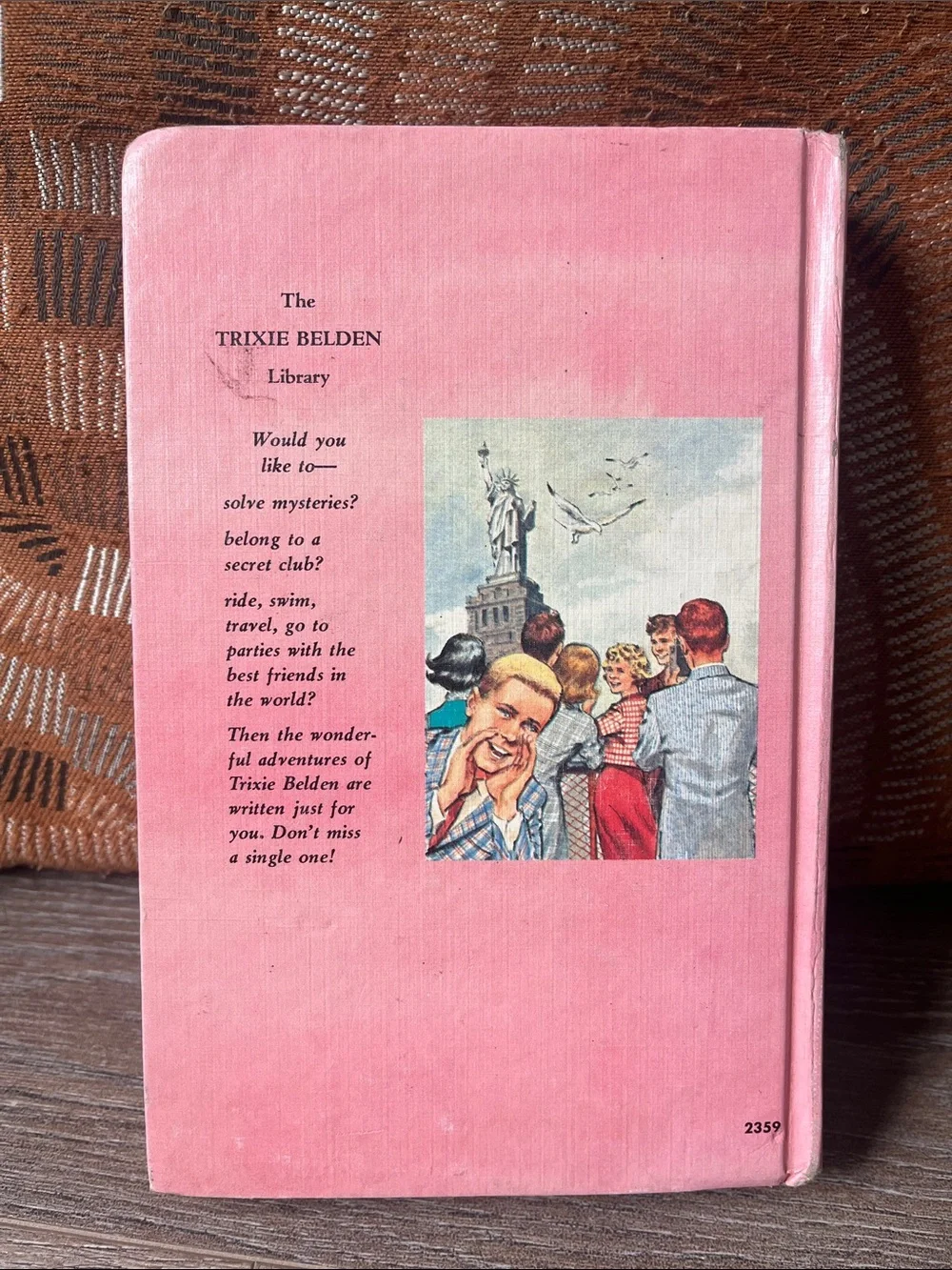 Trixie Belden by Kathryn Kenny Hardcover Mystery Book - Pink Cover 1963